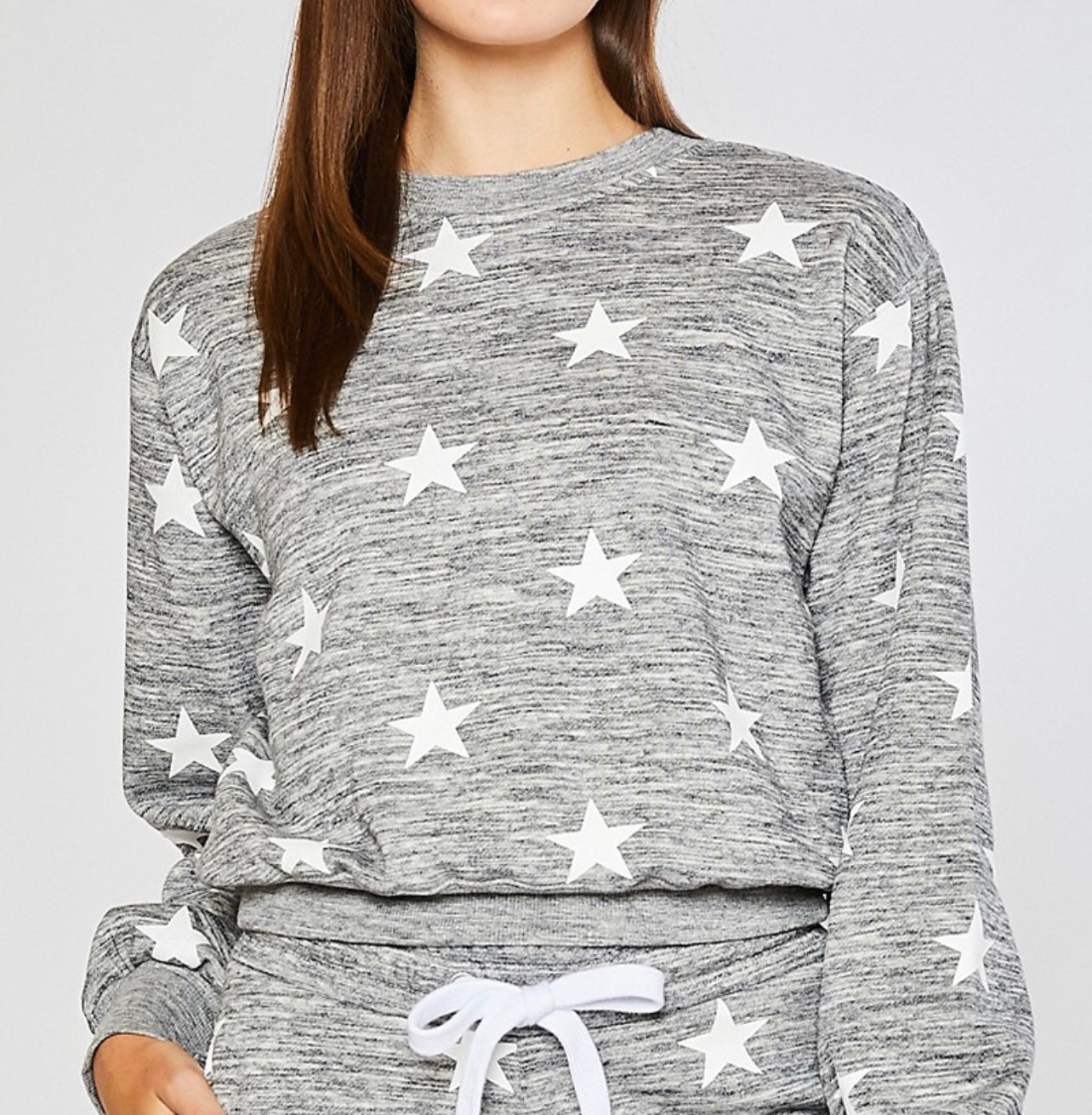 Heather gray star sweater