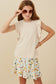 Cream ribbed ruffle sleeve tank