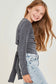 Tie back charcoal sweater top