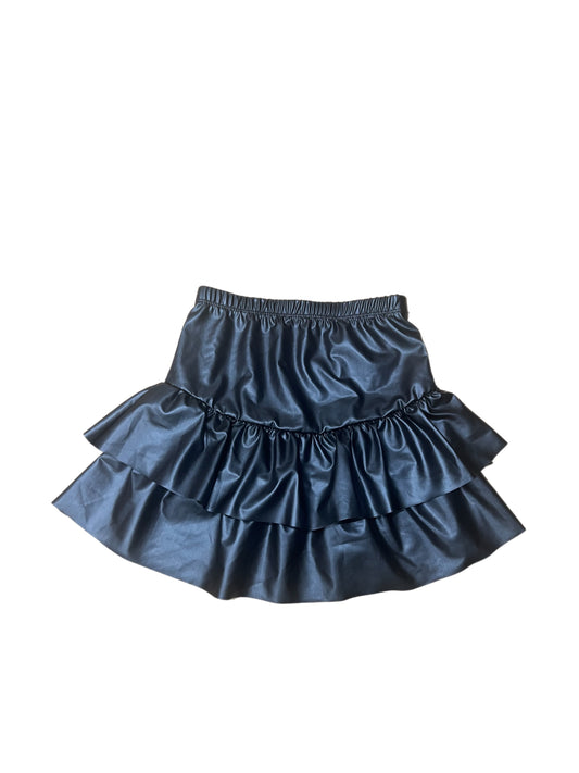 Metallic blue ruffle skirt