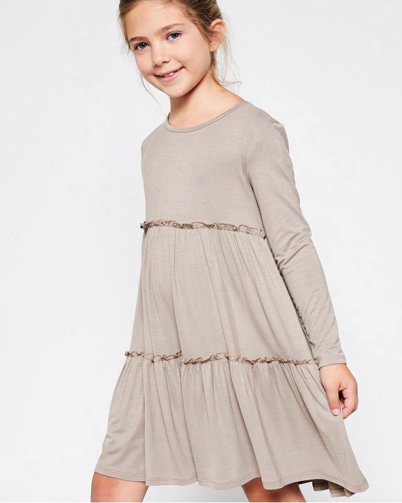 Tiered mocha dress