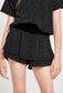 Black glitter skort set