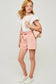 Pink tie waist shorts