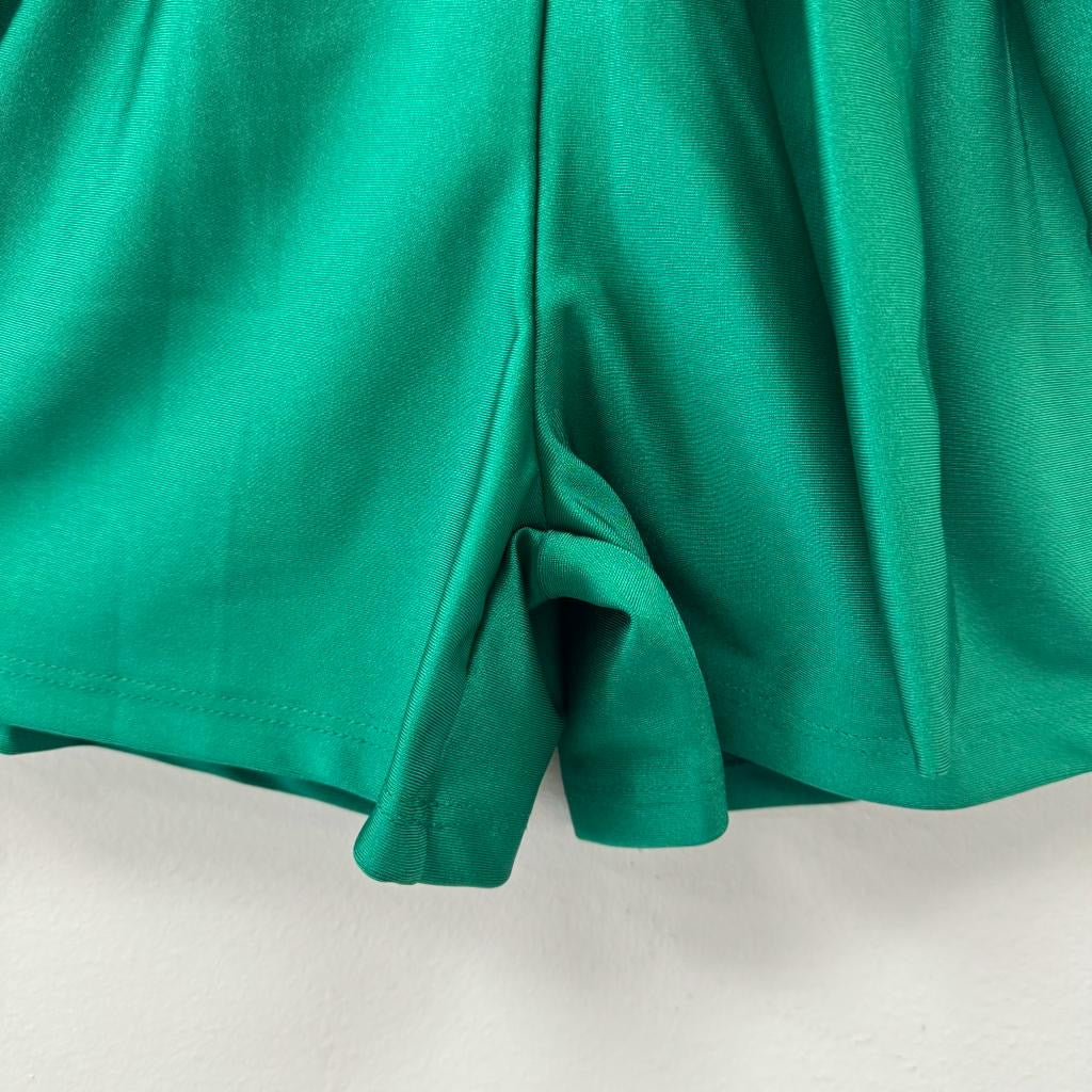 Kelly green tie wrap romper