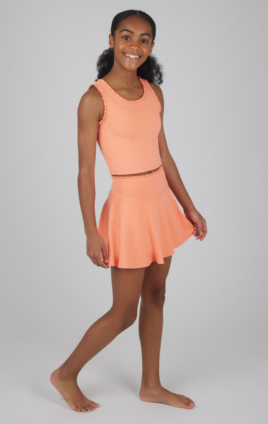 Active skort set in coral