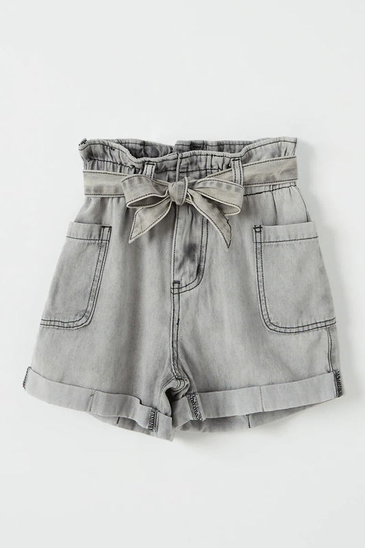 Waist tie cargo shorts