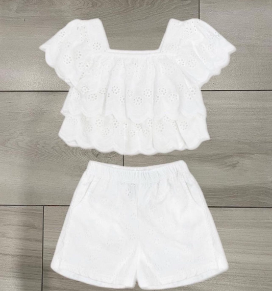 White eyelet set