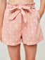 Pink tie waist shorts