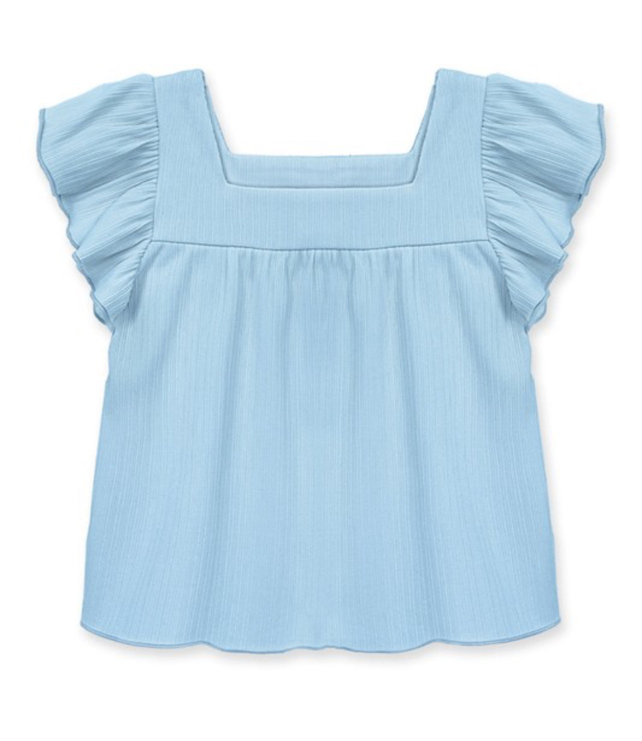 Flutter sleeve top in light blue