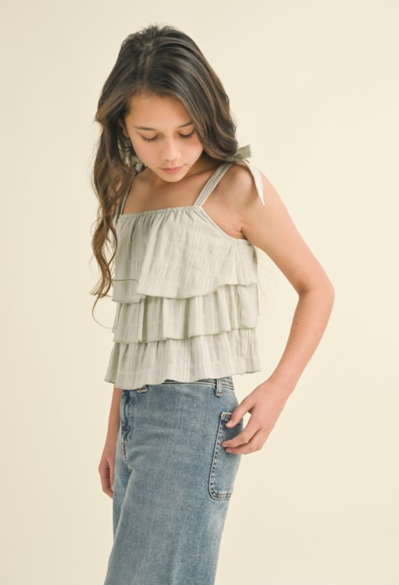 Sage tiered top