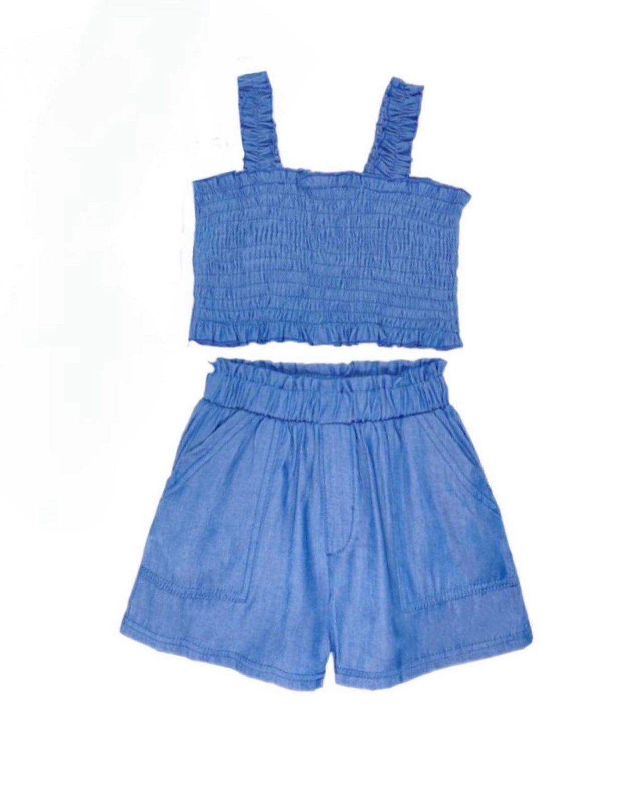 Smocked crop top set